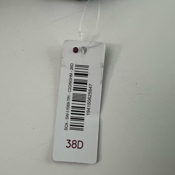 NWT Adore Me Vivien Contour black white gingham bikini 38D top & large bottom - Picture 13 of 16